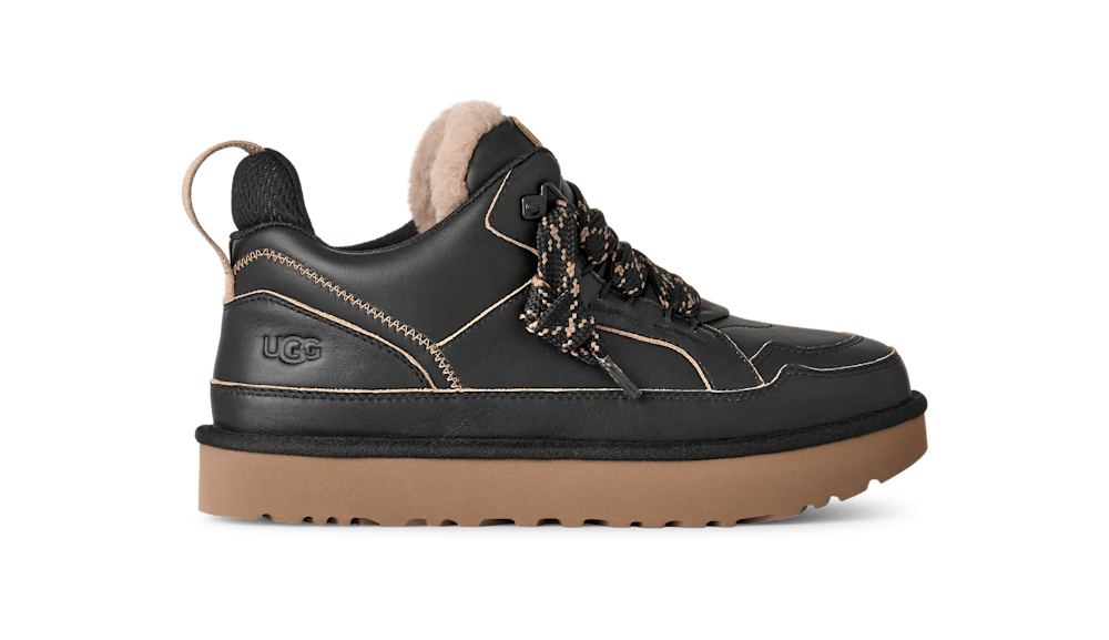 Men's Leather Chunky Sneaker - Black