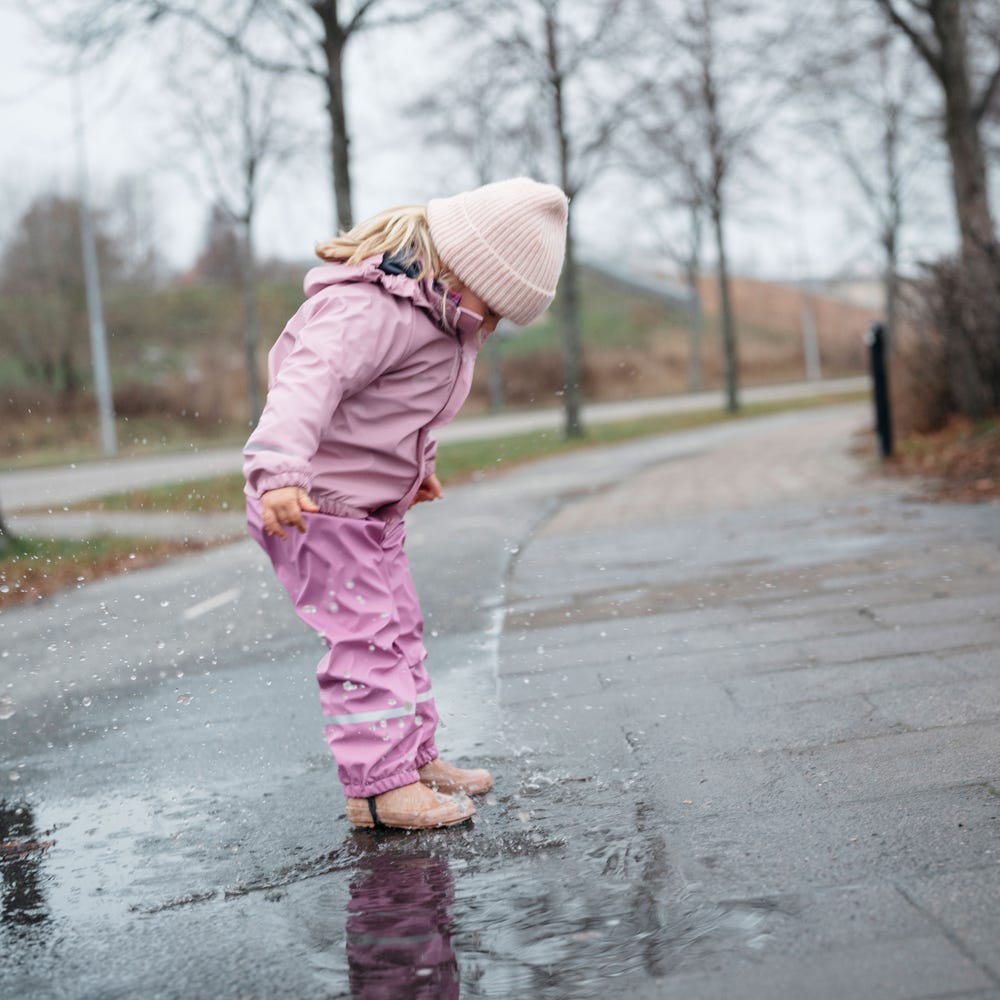 Kids' Waterproof Jacket And Bib Rain Set - Yellow