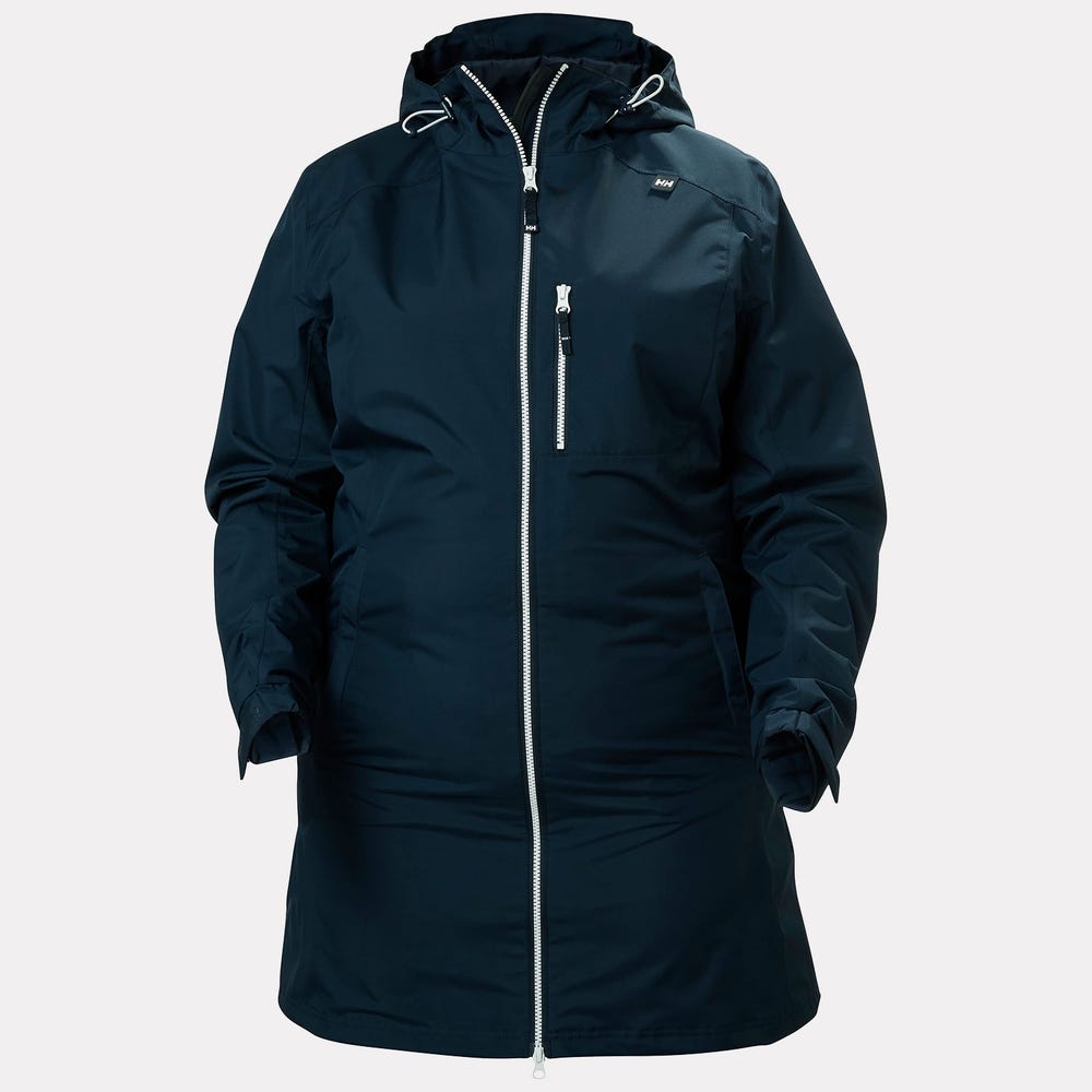 Women's Long Waterproof Rain Jacket - White