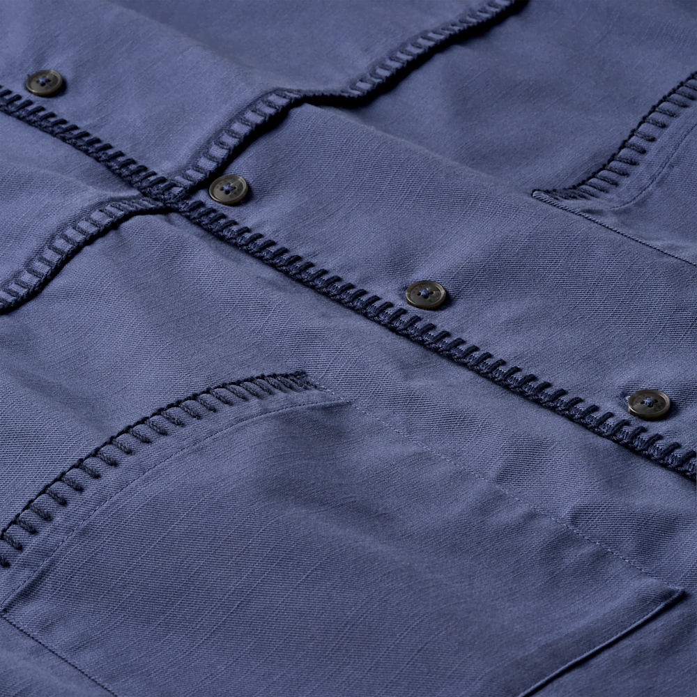 Men's Relaxed Button-Up Overshirt - Blue