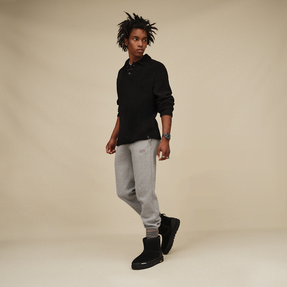 Men's Rib-Knit Polo Pullover - Stripe