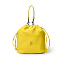Medium Vegan Leather Bucket Bag - Yellow