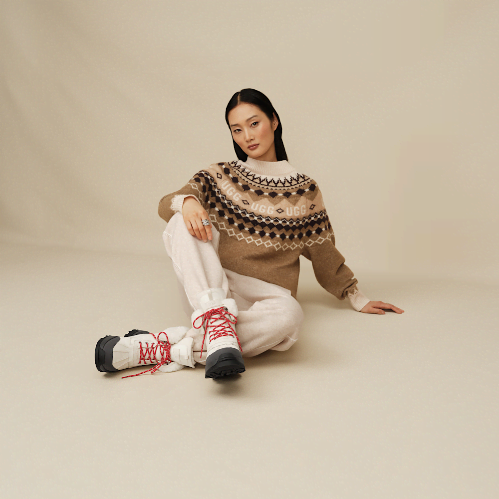 Women's Fair Isle Crewneck Sweater - Grey