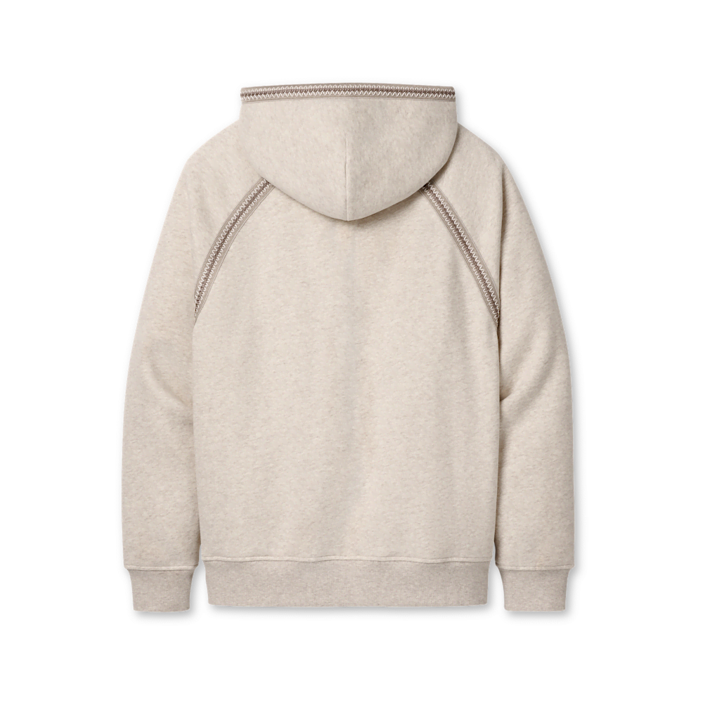 Men's Oversized Full-Zip Hooded Sweatshirt - Brown