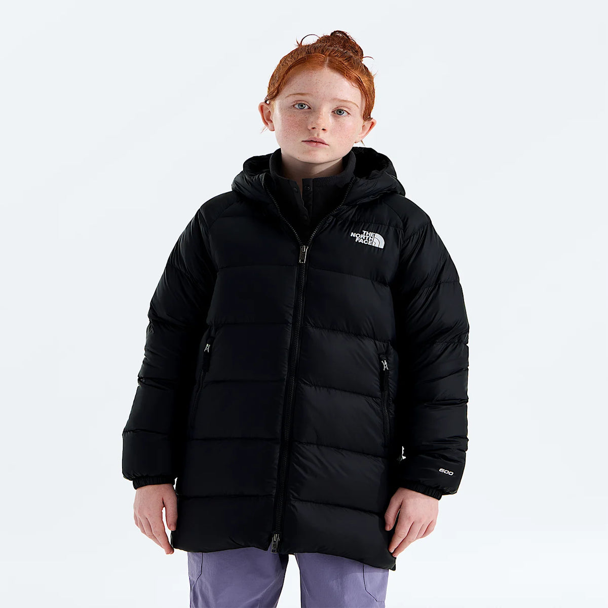 Kids' Down Hooded Parka - Black