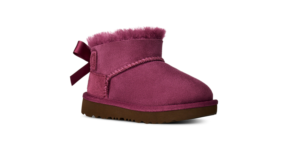 Toddler Sheepskin Bow Ankle Boot - Chestnut