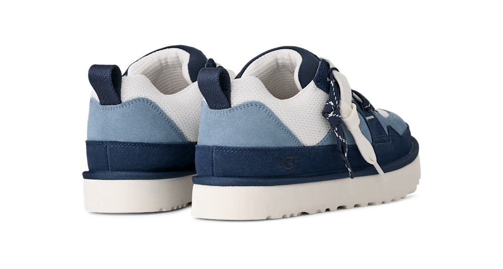 Men's Suede and Mesh Low Top Sneakers - Blue