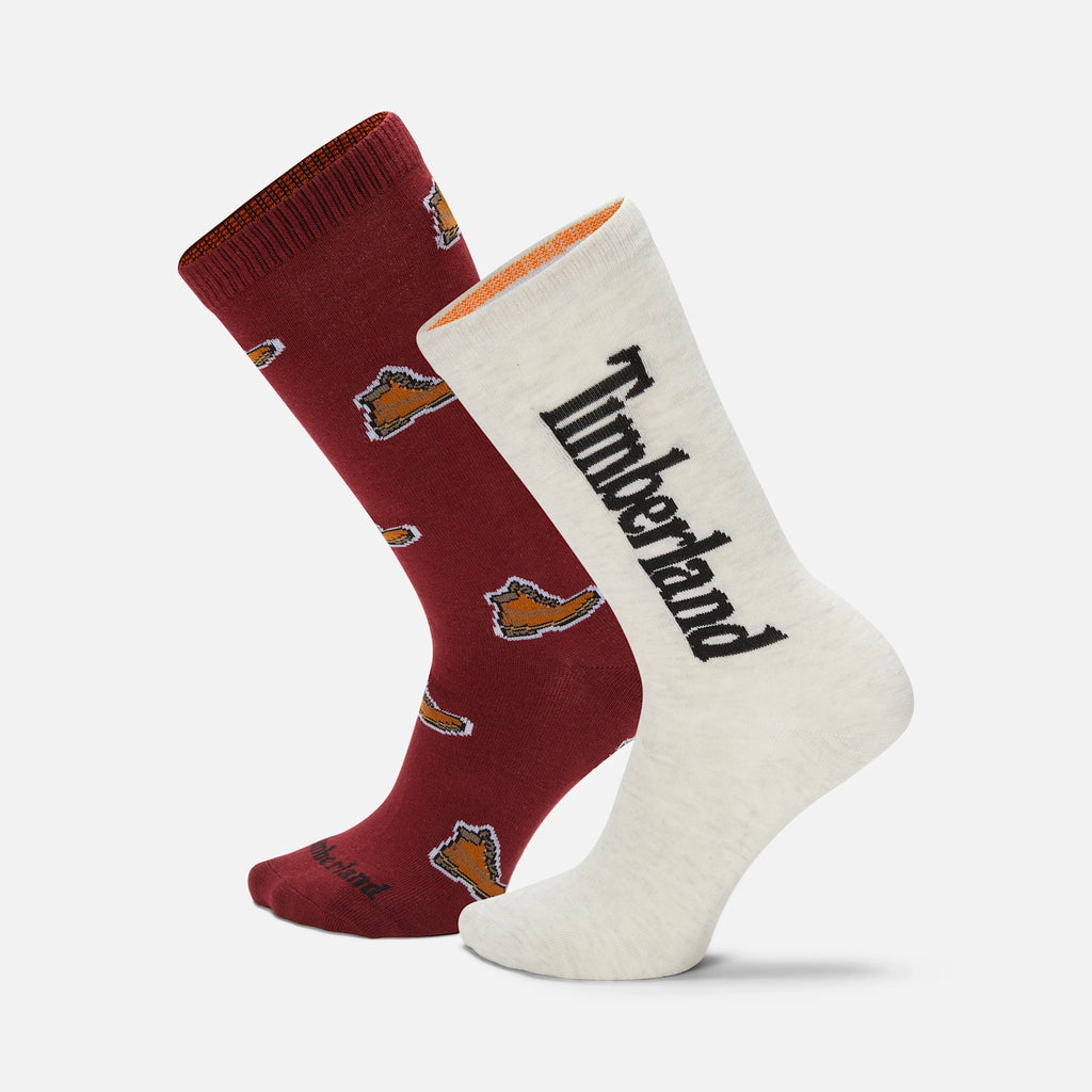 2-Pack Printed Crew Socks