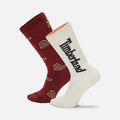 2-Pack Printed Crew Socks