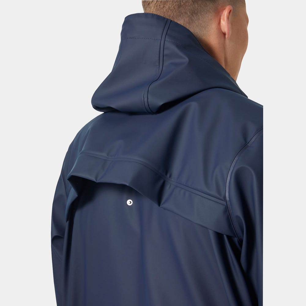 Men's Waterproof PU Raincoat - Navy