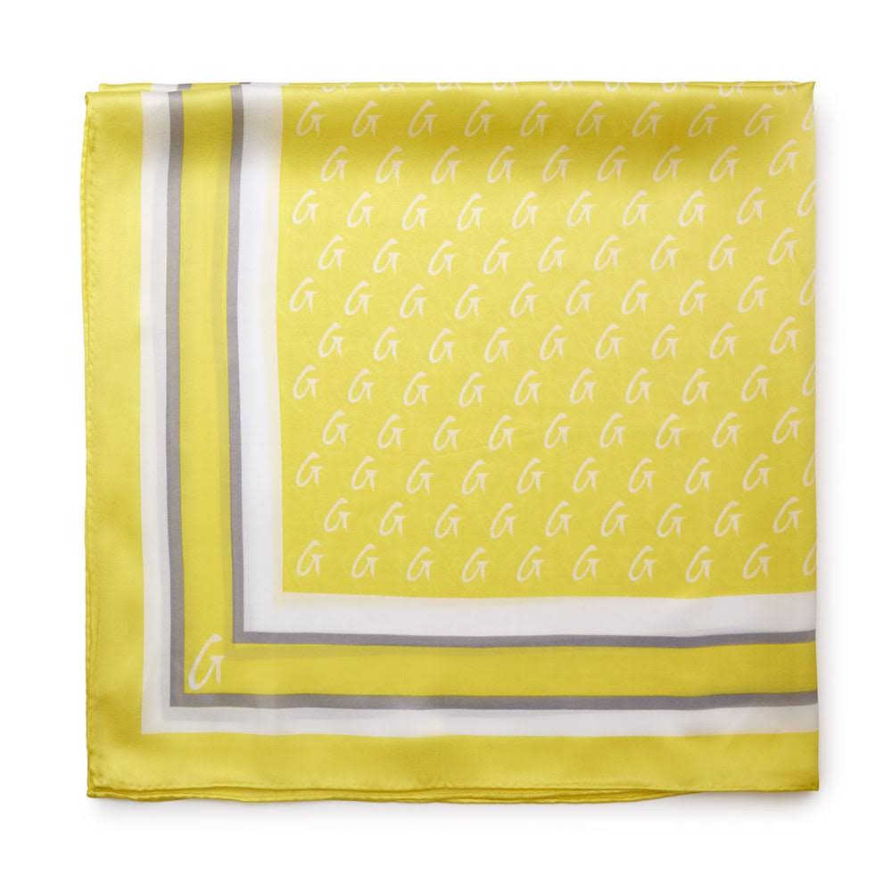 Large Printed Silk Scarf - Yellow
