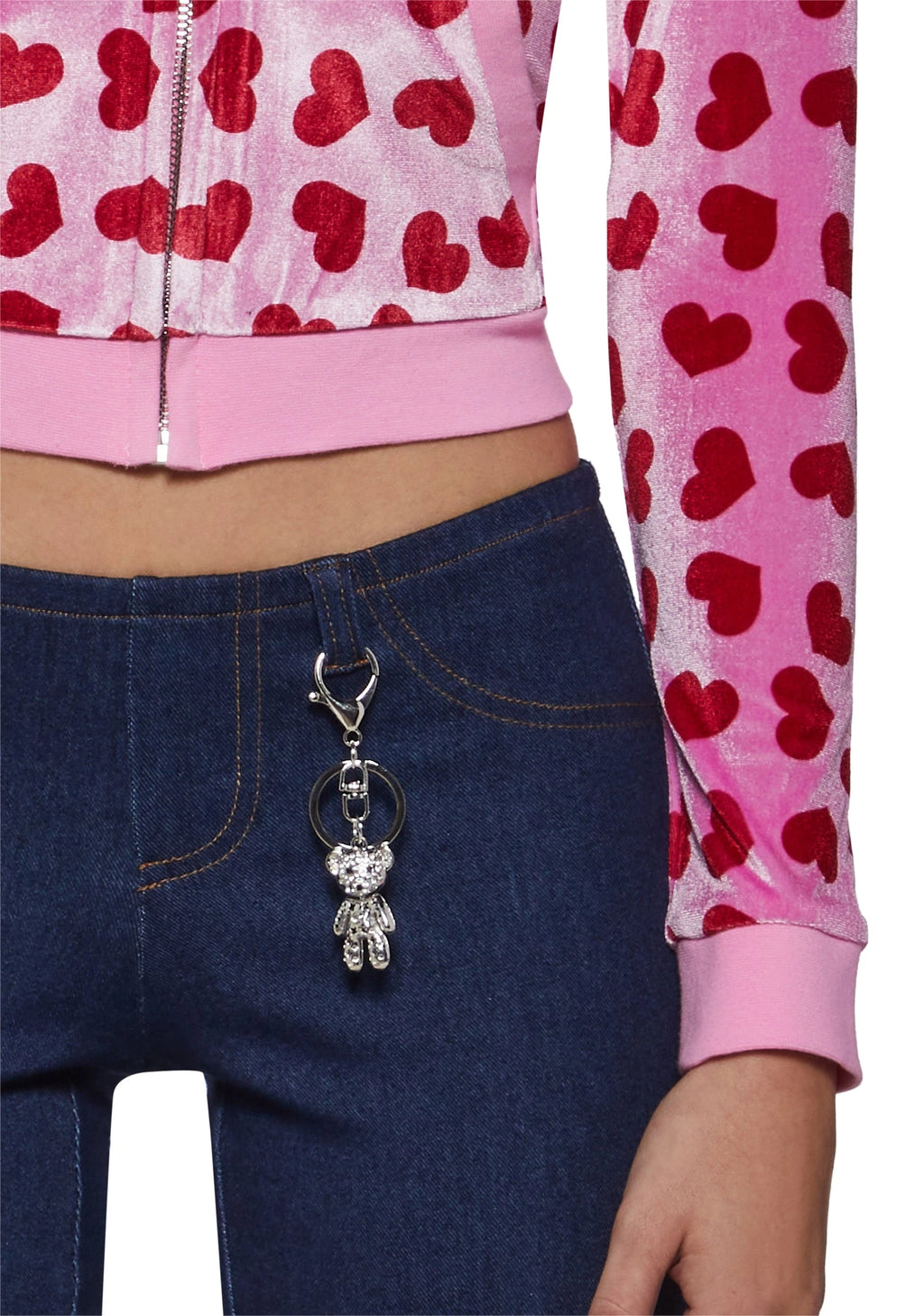 Heart Print Hoodie Costume Set - Pink