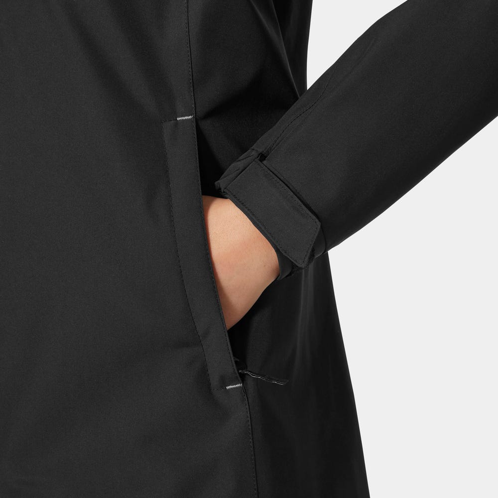 Women's Long Waterproof Rain Jacket - White