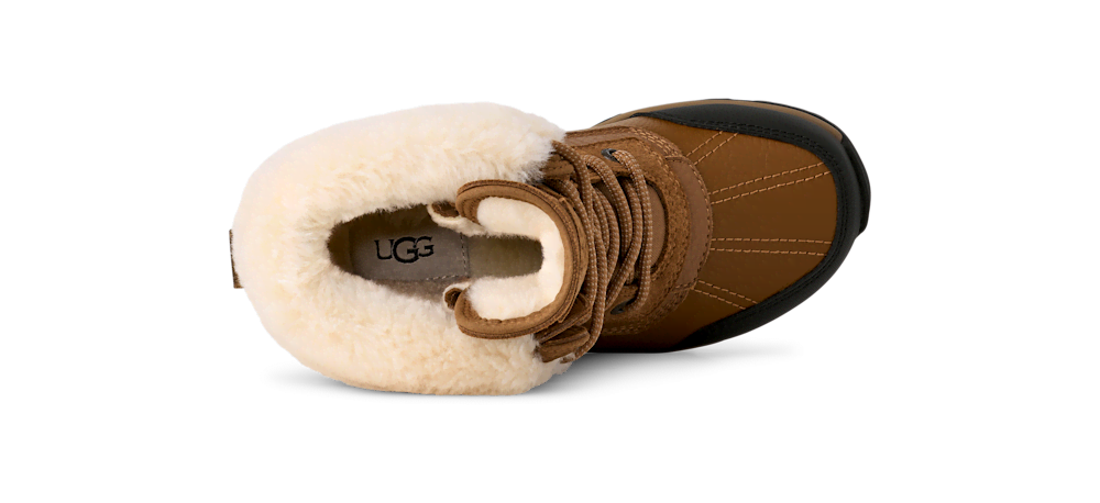 Kids' Waterproof Leather And Suede Winter Boot - Chestnut