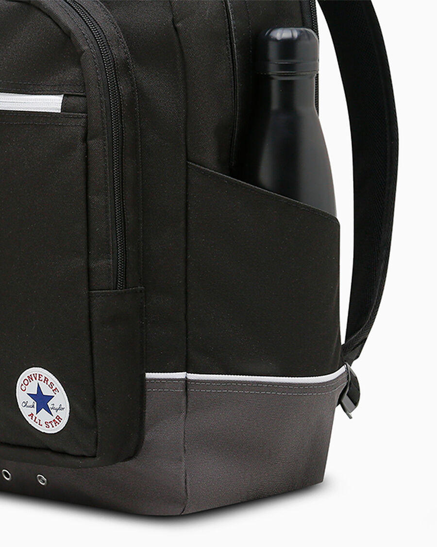 Unisex Coated Woven Everyday Backpack - Black - Black
