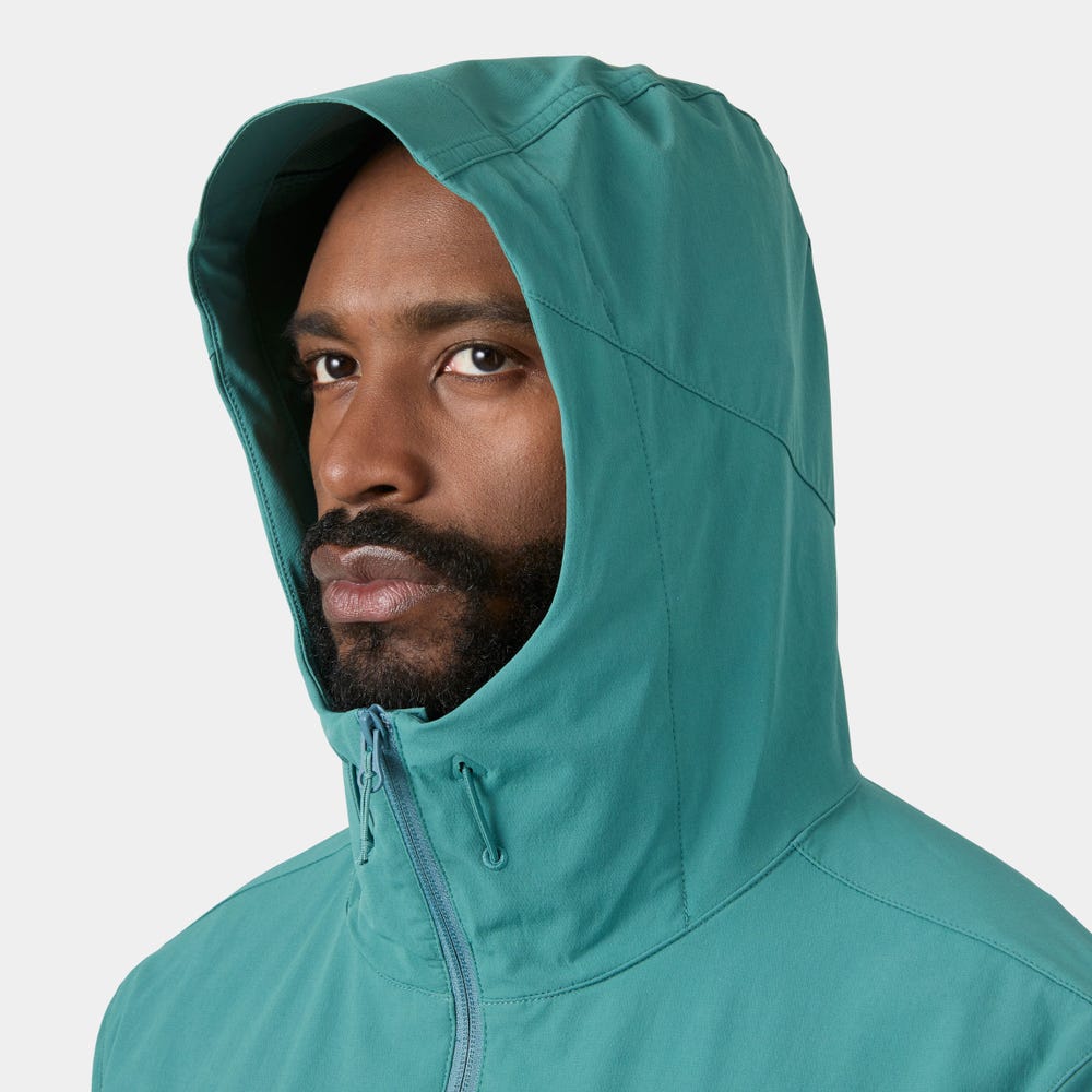 Men's Stretch Hooded Softshell Jacket - Black