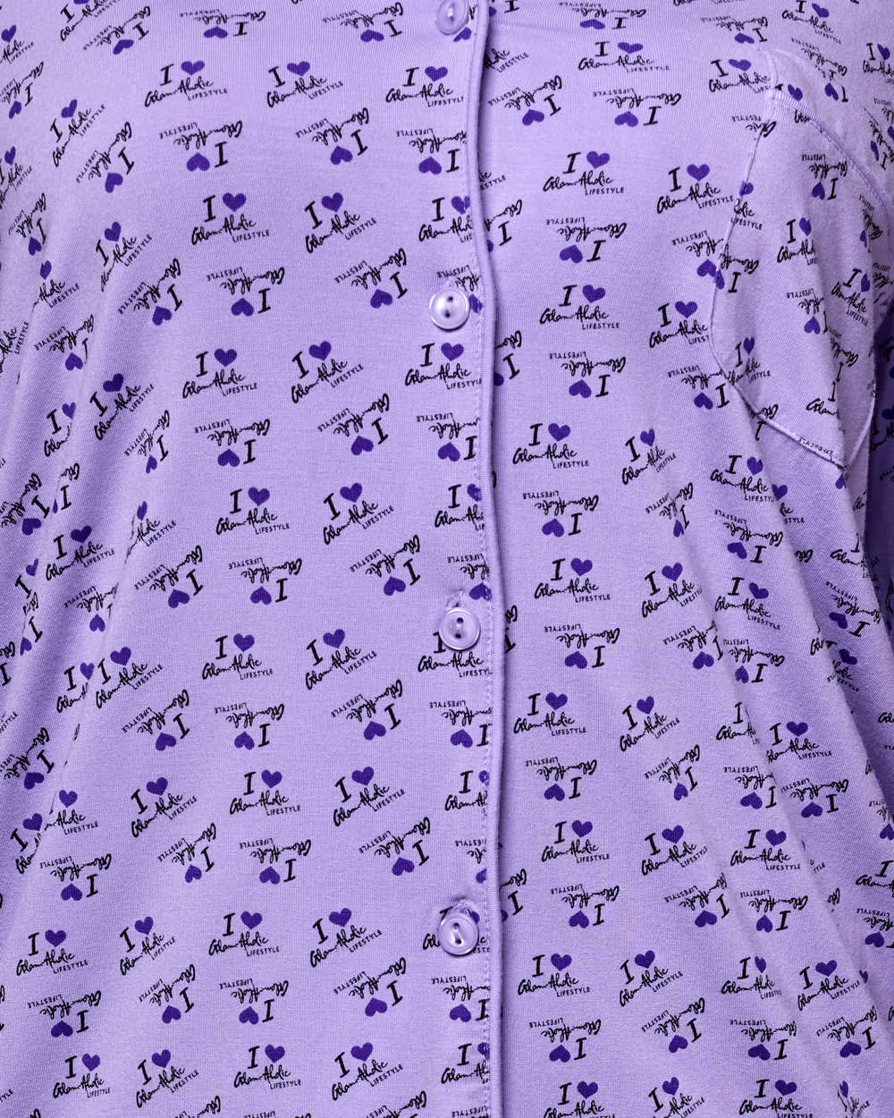 Button-Down Pajama Set - Purple
