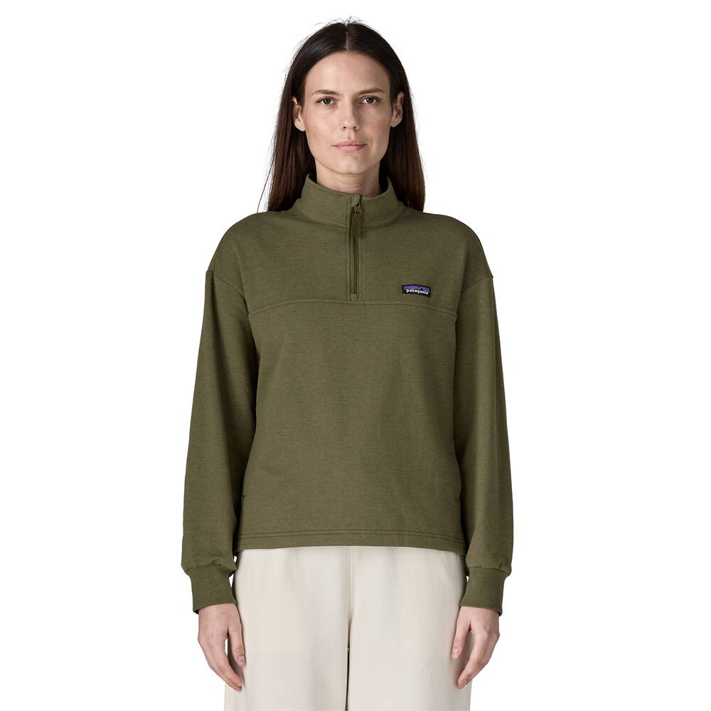 Women's Quarter-Zip Terry Pullover - Brown