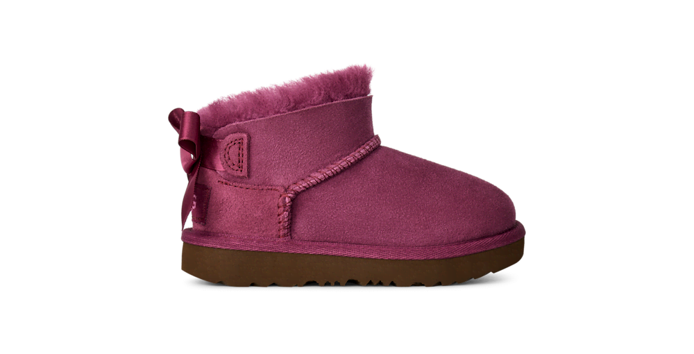 Toddler Sheepskin Bow Ankle Boot - Chestnut