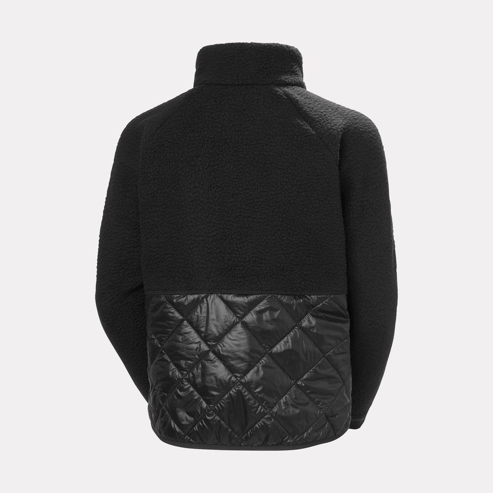 Women's Quilted Pile Fleece Jacket - Cream