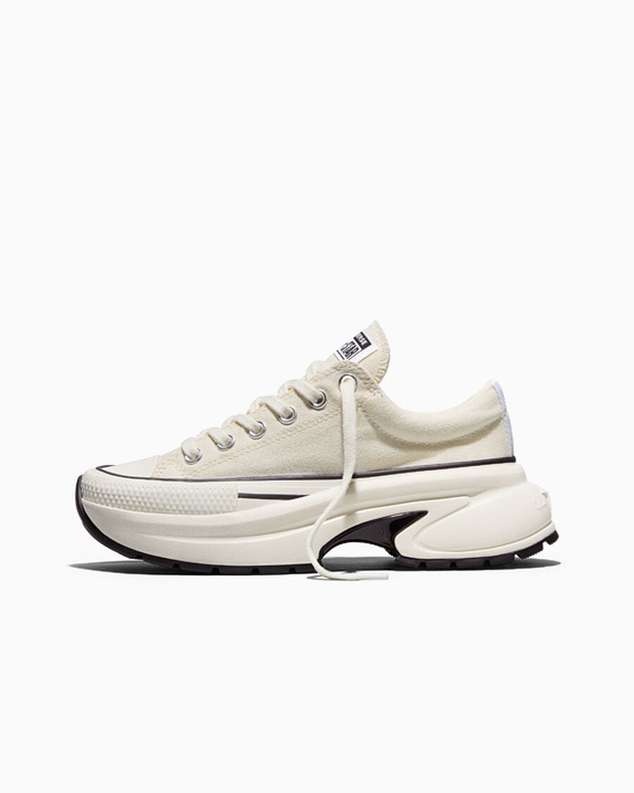 Canvas Platform Low Top Sneaker - Black - Egret/Egret/Black