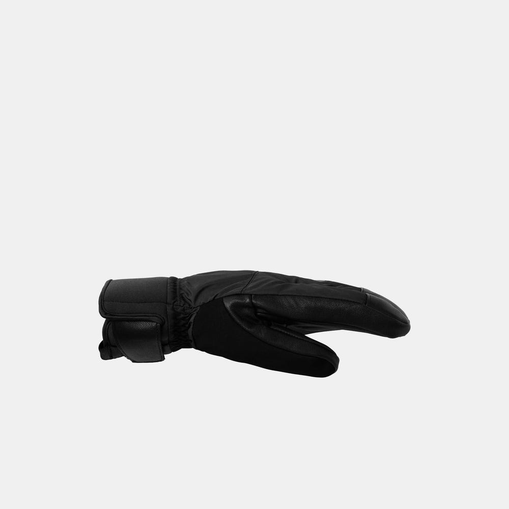 Unisex Three-Finger Leather Ski Gloves - Green