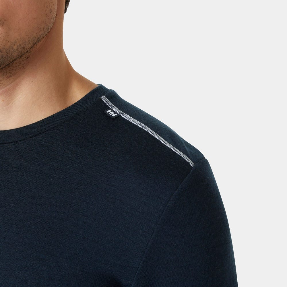 Men's Merino Wool Base Layer Top - Blue