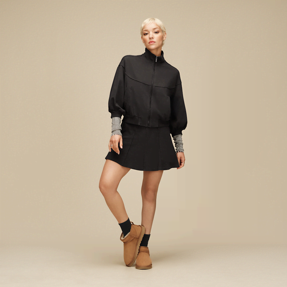Women's Cropped Full-Zip Jacket - Ink