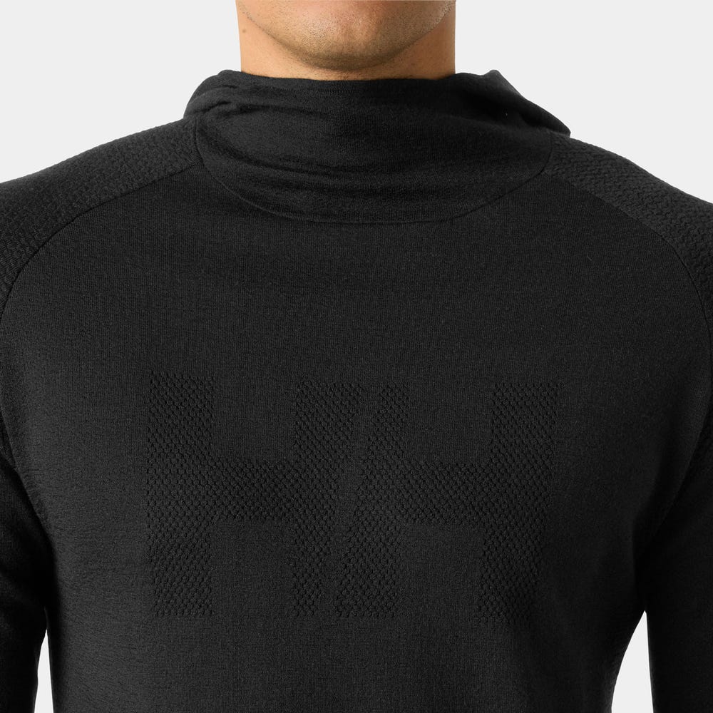 Men's Merino Wool Base Layer Hoodie - Blue