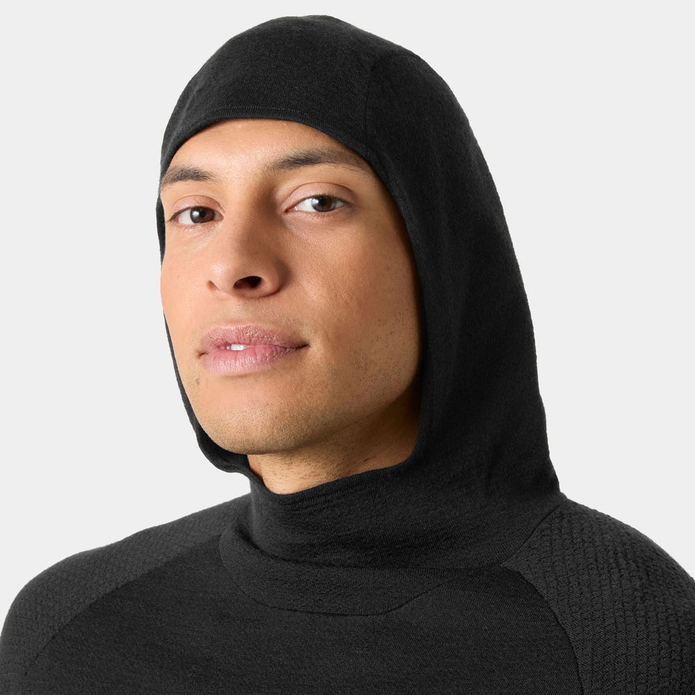 Men's Merino Wool Base Layer Hoodie - Blue
