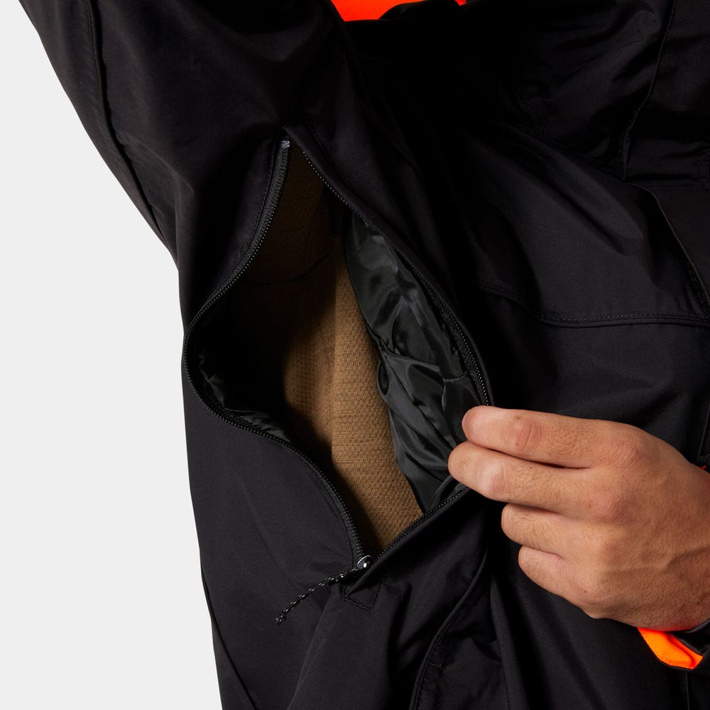 Unisex Waterproof Ski Shell Jacket - Black