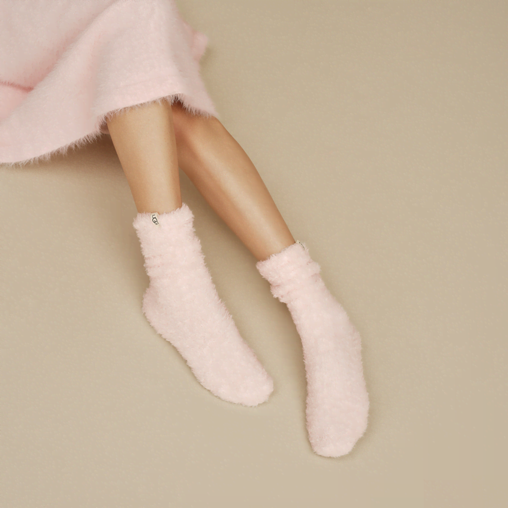 Women's Fluffy Knit Crew Socks - Cream