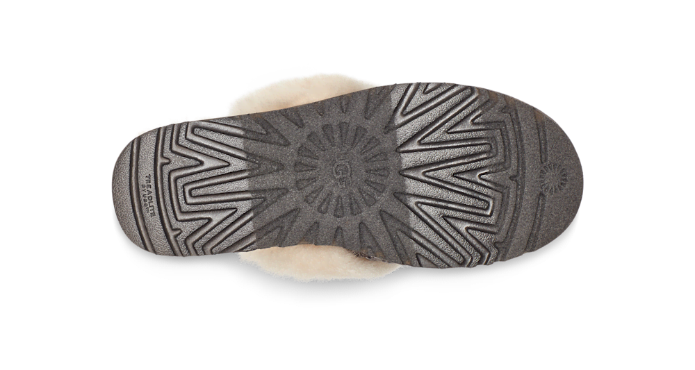 Women's Knit Sheepskin Slipper - Charcoal