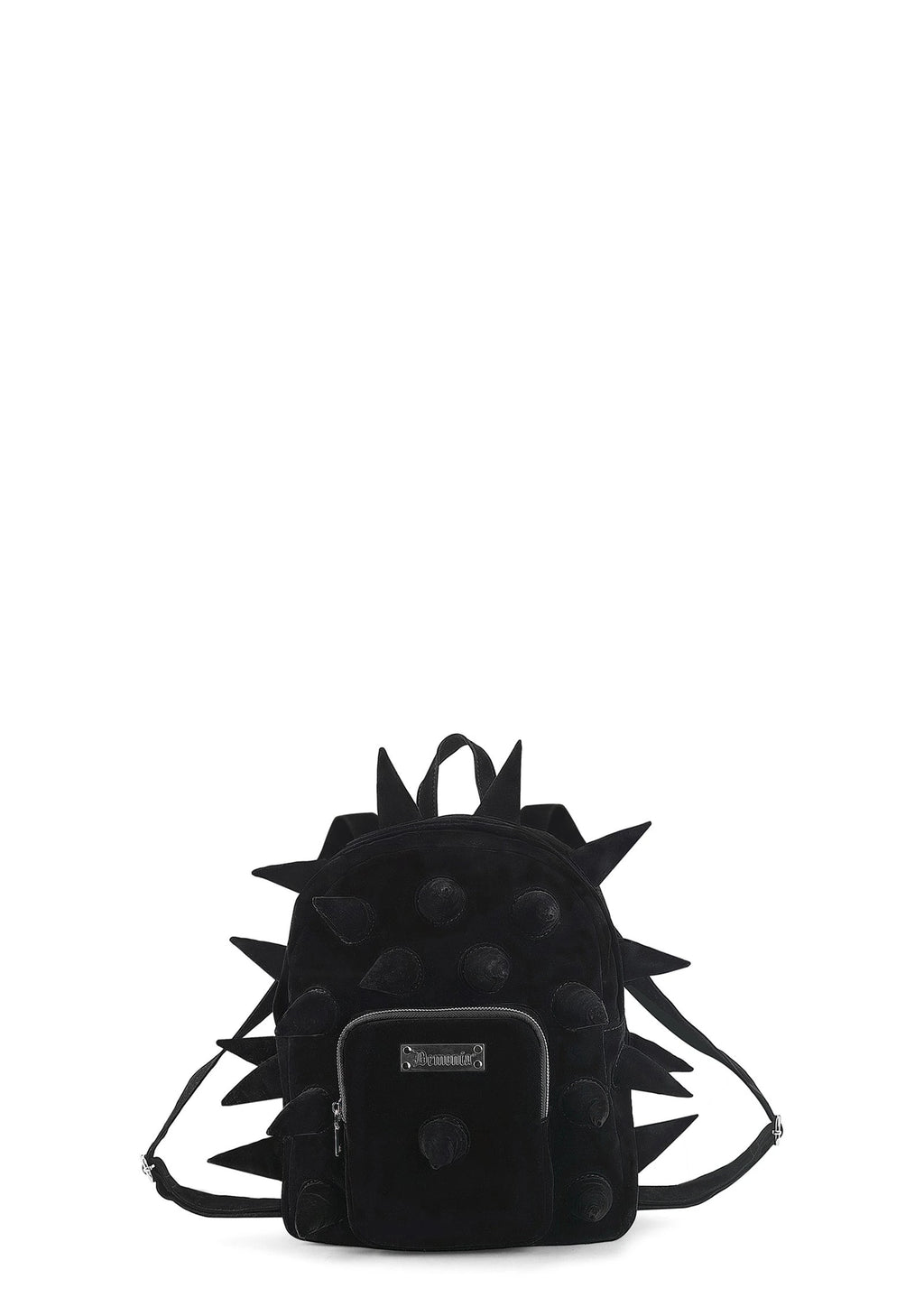Velvet Spiked Mini Backpack - Black