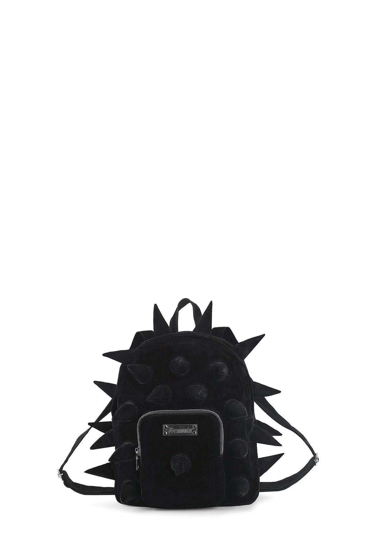 Velvet Spiked Mini Backpack - Black