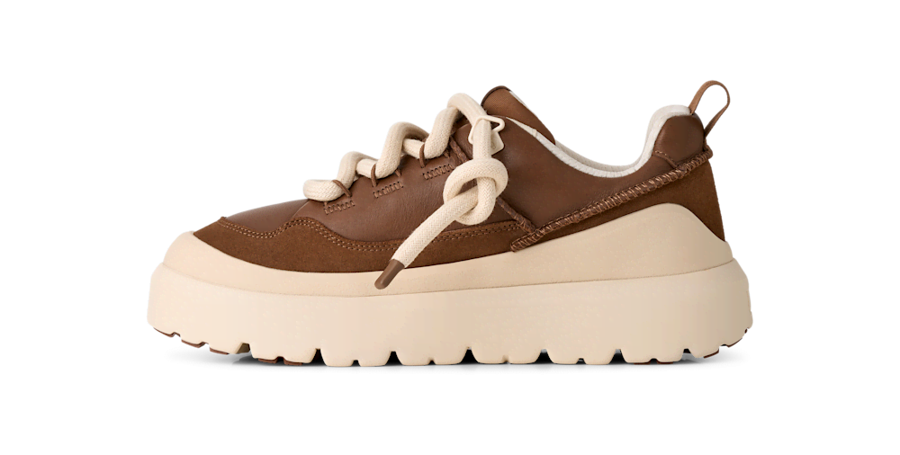 Men's Leather And Suede Sneaker - Chestnut
