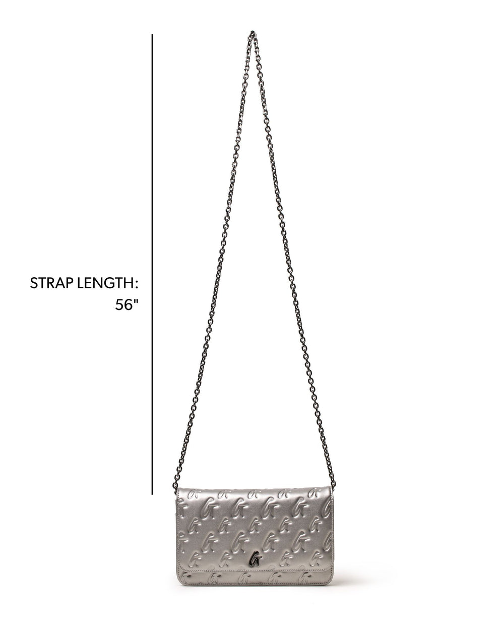 Vegan Leather Wallet On Chain - Platinum