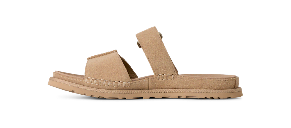 Women's Adjustable Suede Slide Sandal - Black