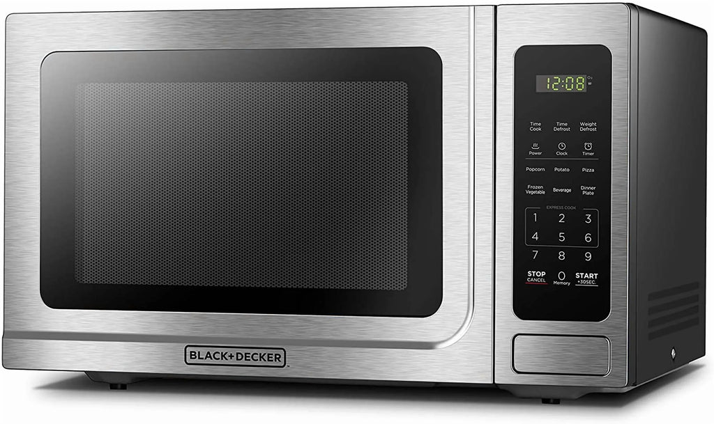 BLACK+DECKER 1.4 Cu Ft 1000 Watt Countertop Microwave Oven, Stainless Steel