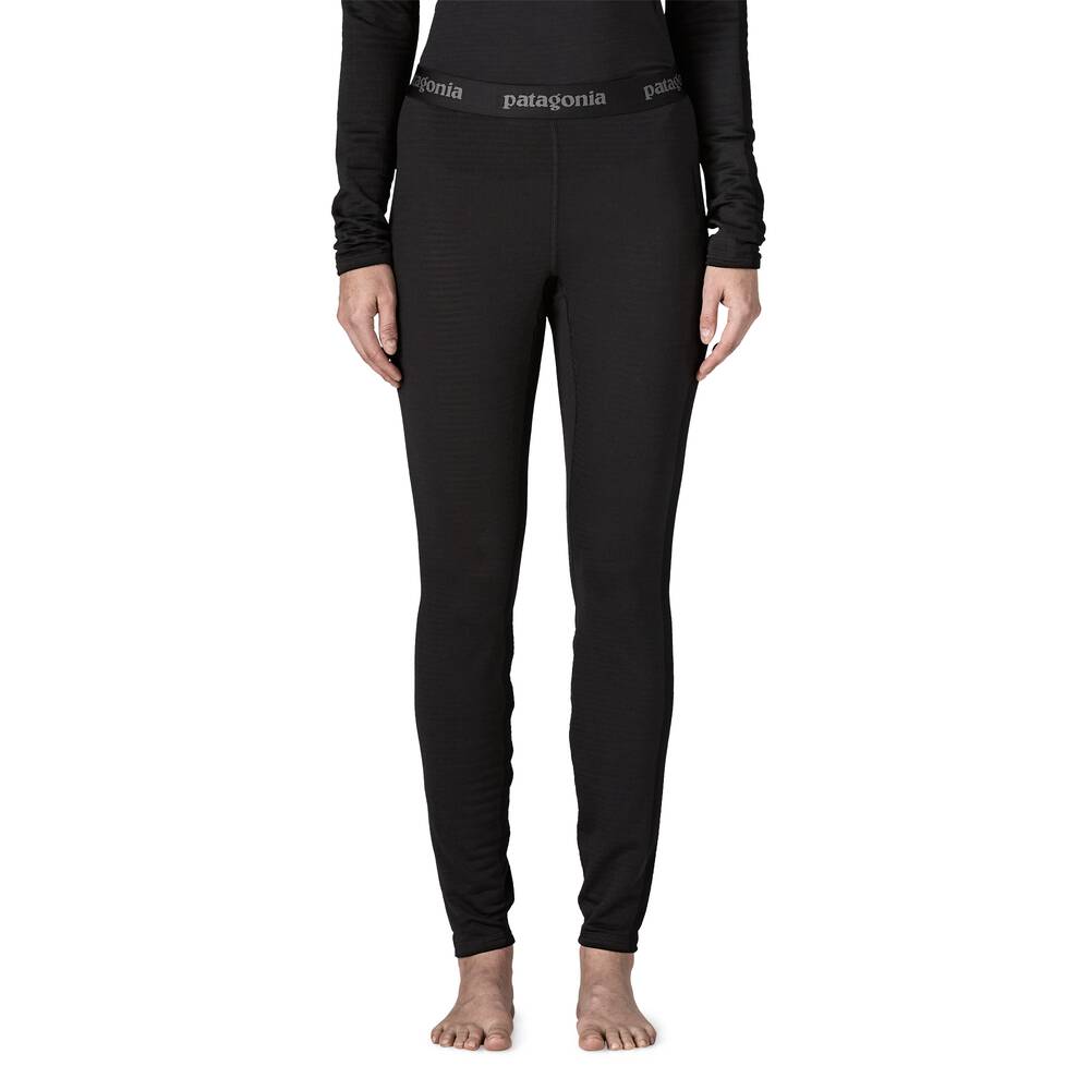 Women's Grid Fleece Base Layer Bottoms - Black