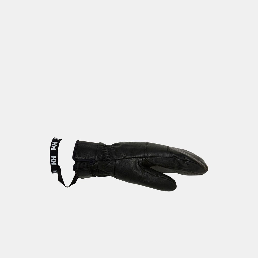Leather Insulated Ski Mittens - White
