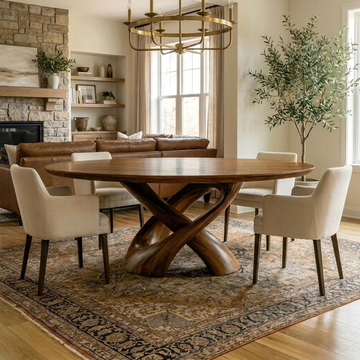 Rustic Handcrafted Live Edge Dining Table