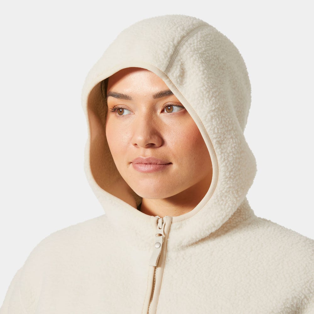 Women's Hooded Pile Fleece Jacket - Purple