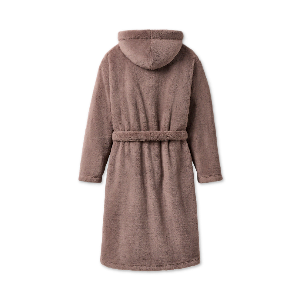 Men's Hooded Plush Fleece Robe - Black