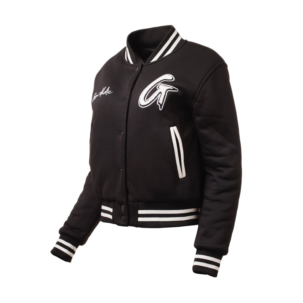 Cotton Blend Varsity Jacket - Black