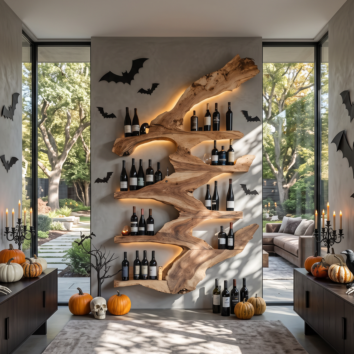 Modern Live Edge Wine Holder