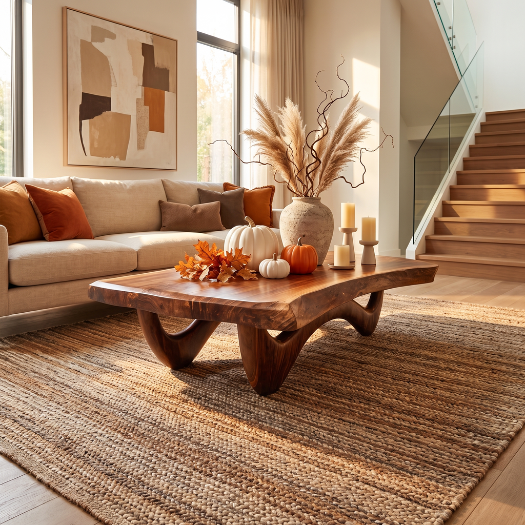 Modern Wooden Live Edge Coffee Table Furniture Decor Haunted Vibes