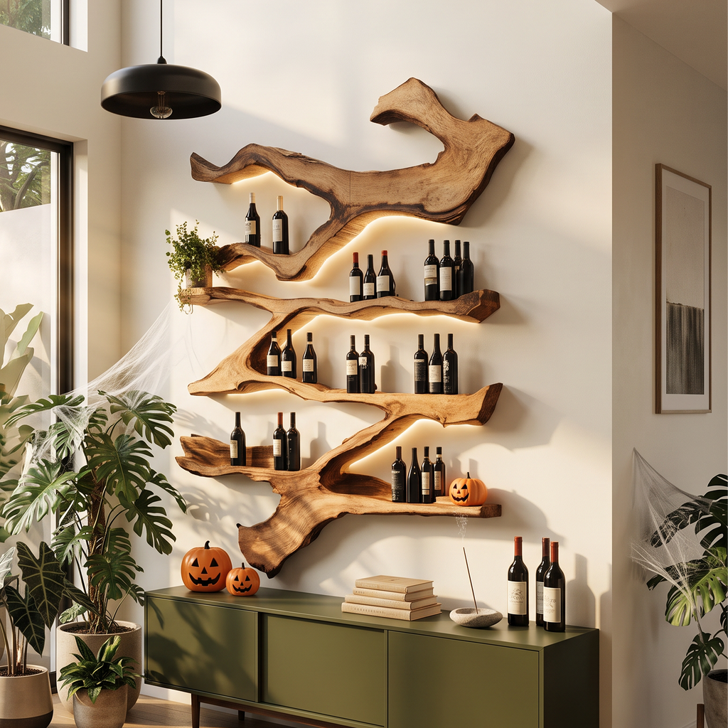 Farmhouse Wooden Live Edge Wine Holder