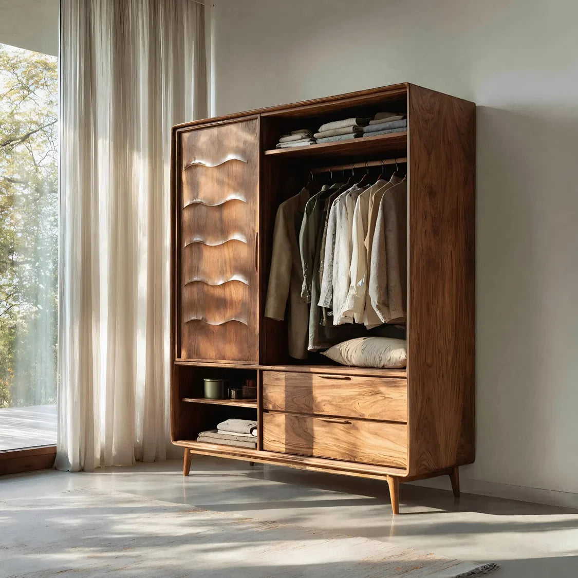 Modern Wardrobe With Drawers For Bedroom