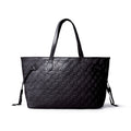 Vegan Leather Laptop Tote - Black